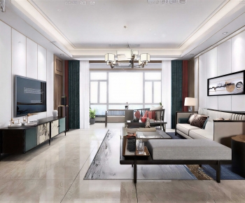 New Chinese Style A Living Room-ID:266350983
