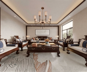 New Chinese Style A Living Room-ID:747180047