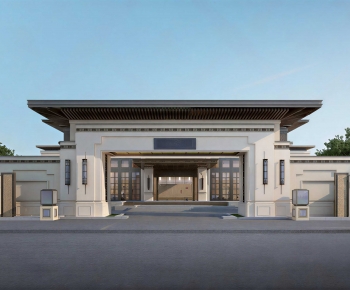 New Chinese Style Facade Element-ID:139791979