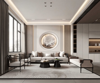 New Chinese Style A Living Room-ID:110148916