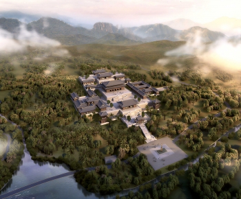 New Chinese Style Architectural Bird's-eye View Planning-ID:960247048