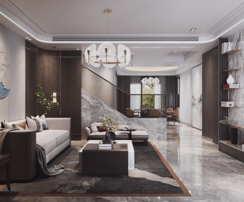 New Chinese Style A Living Room-ID:660096884