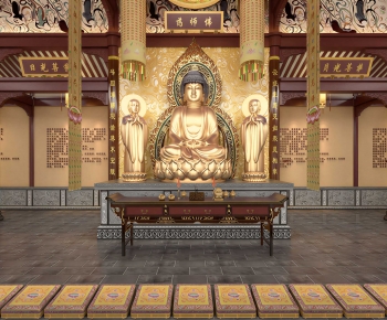 Chinese Style Buddhist Temples-ID:740022904