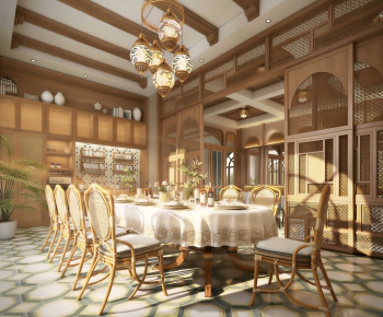 Southeast Asian Style Dining Room-ID:995147943
