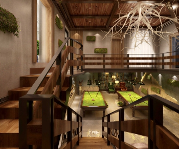 Industrial Style Billiard Room-ID:389471055