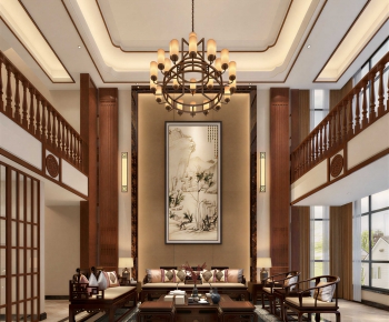 New Chinese Style A Living Room-ID:257959433