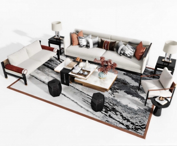 New Chinese Style Sofa Combination-ID:376503944