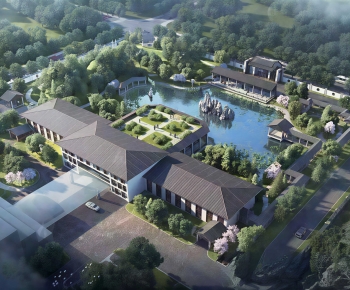 Chinese Style Architectural Bird's-eye View Planning-ID:421880967