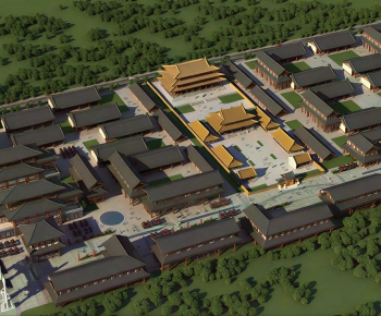 New Chinese Style Architectural Bird's-eye View Planning-ID:124013901