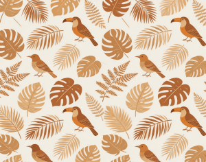 ModernAnimal And Plant Pattern Wallpaper