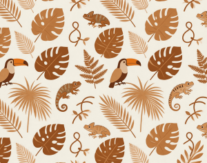 ModernAnimal And Plant Pattern Wallpaper