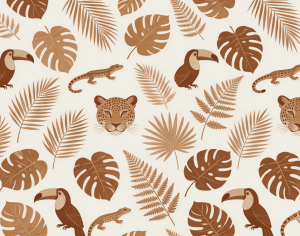 ModernAnimal And Plant Pattern Wallpaper