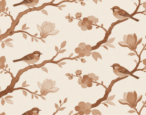 New Chinese StyleAnimal And Plant Pattern Wallpaper