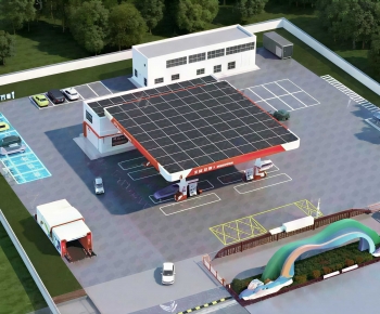 Modern Gas Station-ID:867312913