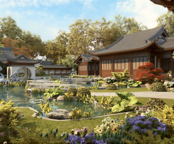New Chinese Style Chinese Style Courtyard/landscape-ID:406836036