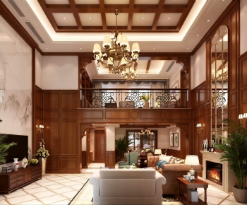 New Chinese Style A Living Room-ID:867655045