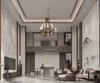 New Chinese Style A Living Room-ID:257690038