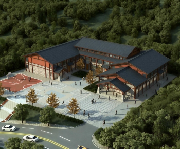New Chinese Style Architectural Bird's-eye View Planning-ID:900540112