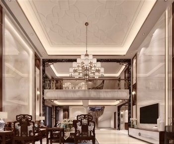 New Chinese Style A Living Room-ID:402249108