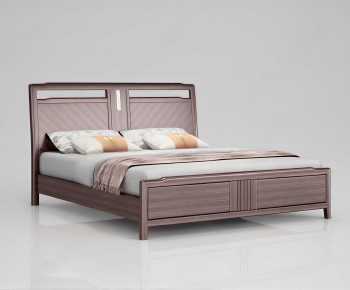 New Chinese Style Double Bed-ID:538888931