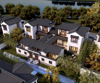 New Chinese Style Double Townhouse-ID:966589939