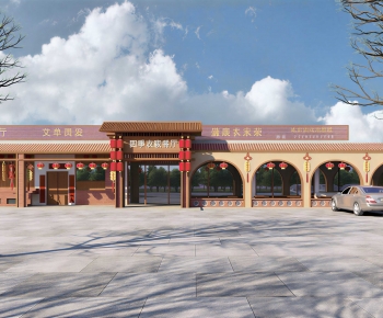 New Chinese Style Facade Element-ID:582566022
