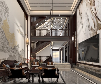 New Chinese Style A Living Room-ID:405900001