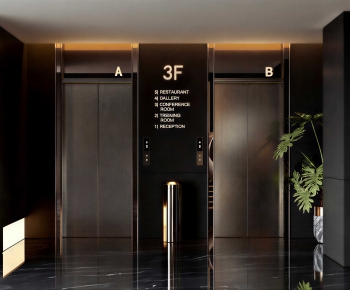 Modern Office Elevator Hall-ID:700613029