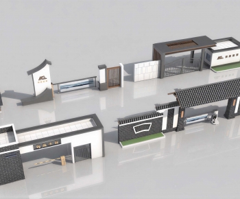 New Chinese Style Facade Element-ID:795649056