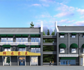 New Chinese Style Appearance Of Commercial Building-ID:174350025