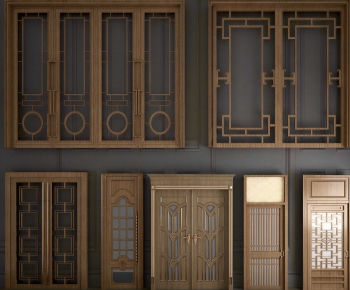 New Chinese Style Double Door-ID:396864899