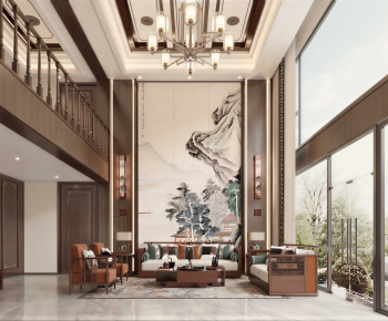 New Chinese Style A Living Room-ID:361253028