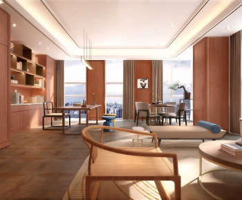New Chinese Style A Living Room-ID:647392994