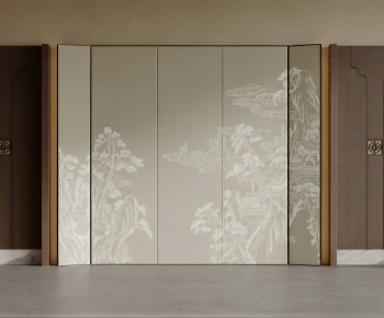 New Chinese Style TV Wall-ID:530213128