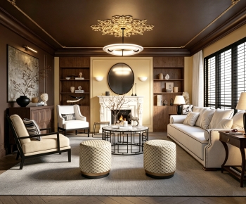 French Style A Living Room-ID:502422098