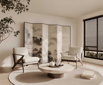 New Chinese Style A Living Room-ID:433429005