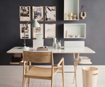 Nordic Style Computer Desk And Chair-ID:795773035