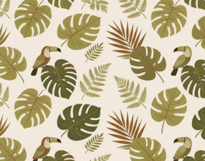 ModernAnimal And Plant Pattern Wallpaper