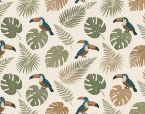 ModernAnimal And Plant Pattern Wallpaper