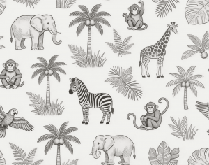 ModernAnimal And Plant Pattern Wallpaper