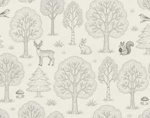 ModernAnimal And Plant Pattern Wallpaper