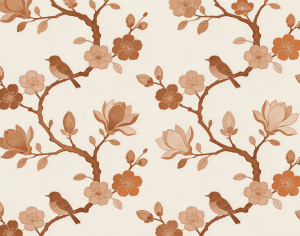 ModernAnimal And Plant Pattern Wallpaper