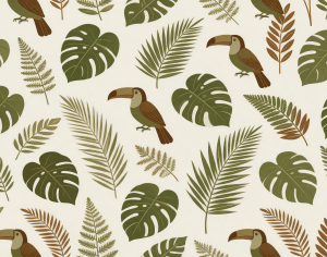 ModernAnimal And Plant Pattern Wallpaper