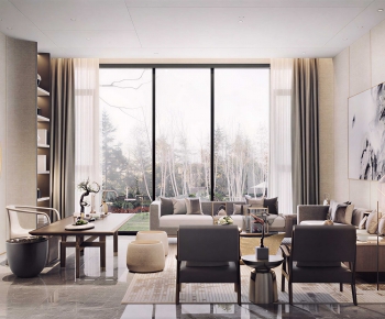 New Chinese Style A Living Room-ID:263629914