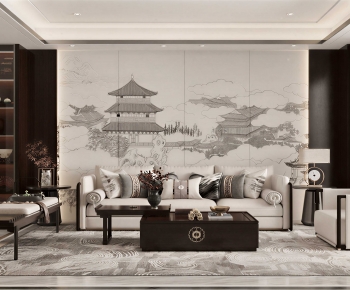 New Chinese Style A Living Room-ID:771883012
