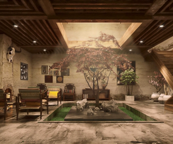 New Chinese Style A Living Room-ID:631942034