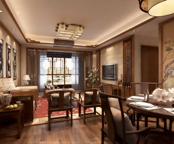 New Chinese Style Dining Room-ID:691076992