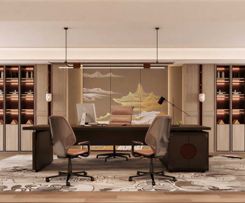 New Chinese Style Manager's Office-ID:134857898