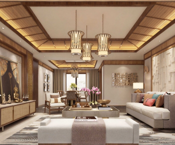 New Chinese Style A Living Room-ID:234808962
