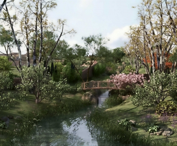 Modern Park Landscape-ID:137064937